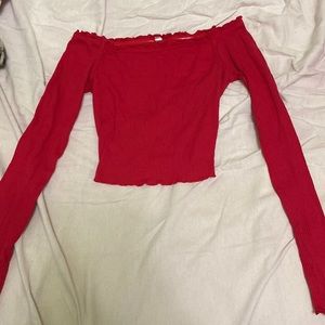 Long sleeve off-shoulder top, size xs